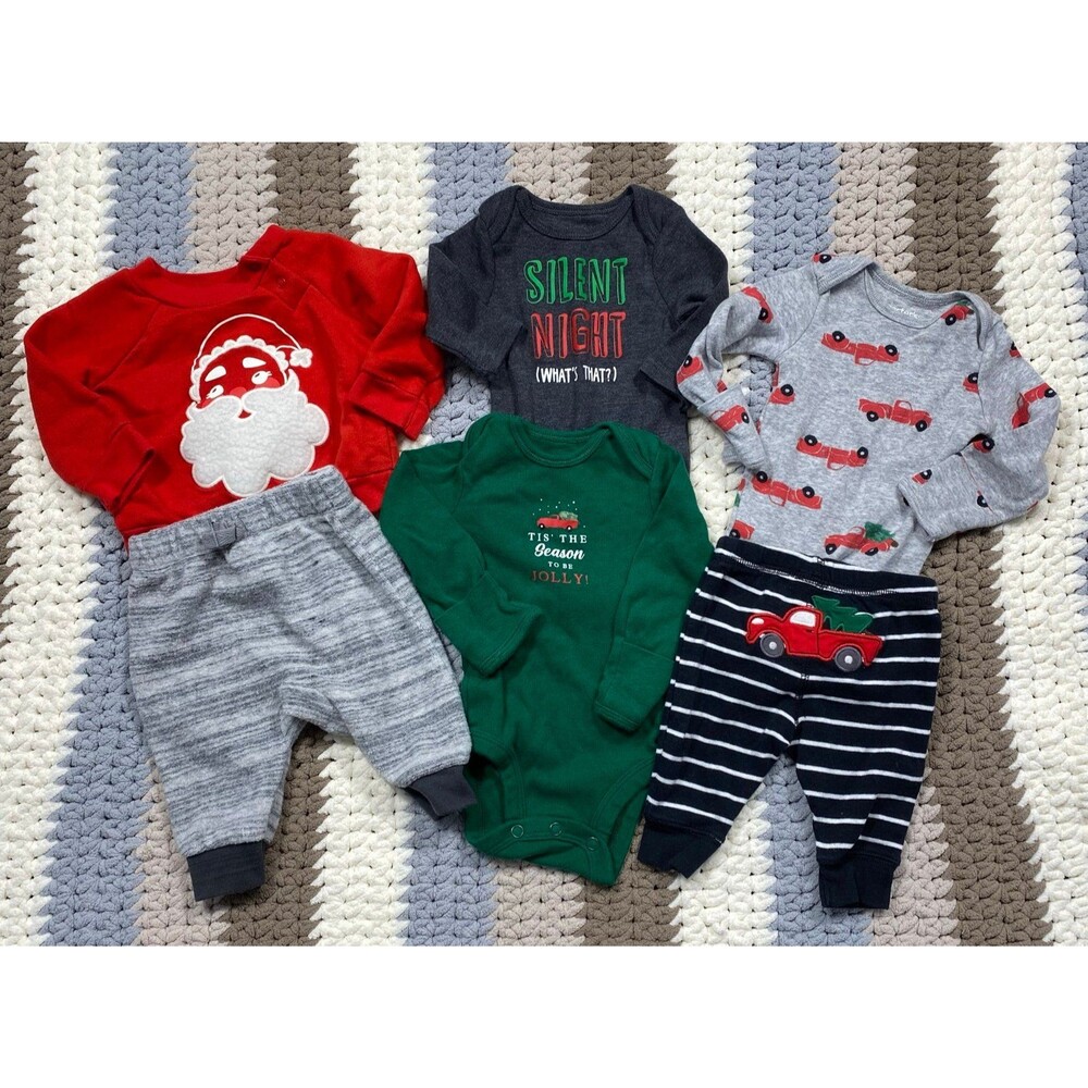 Carter’s Christmas Outfit Bundle – Size NB– 6 Piece  Set